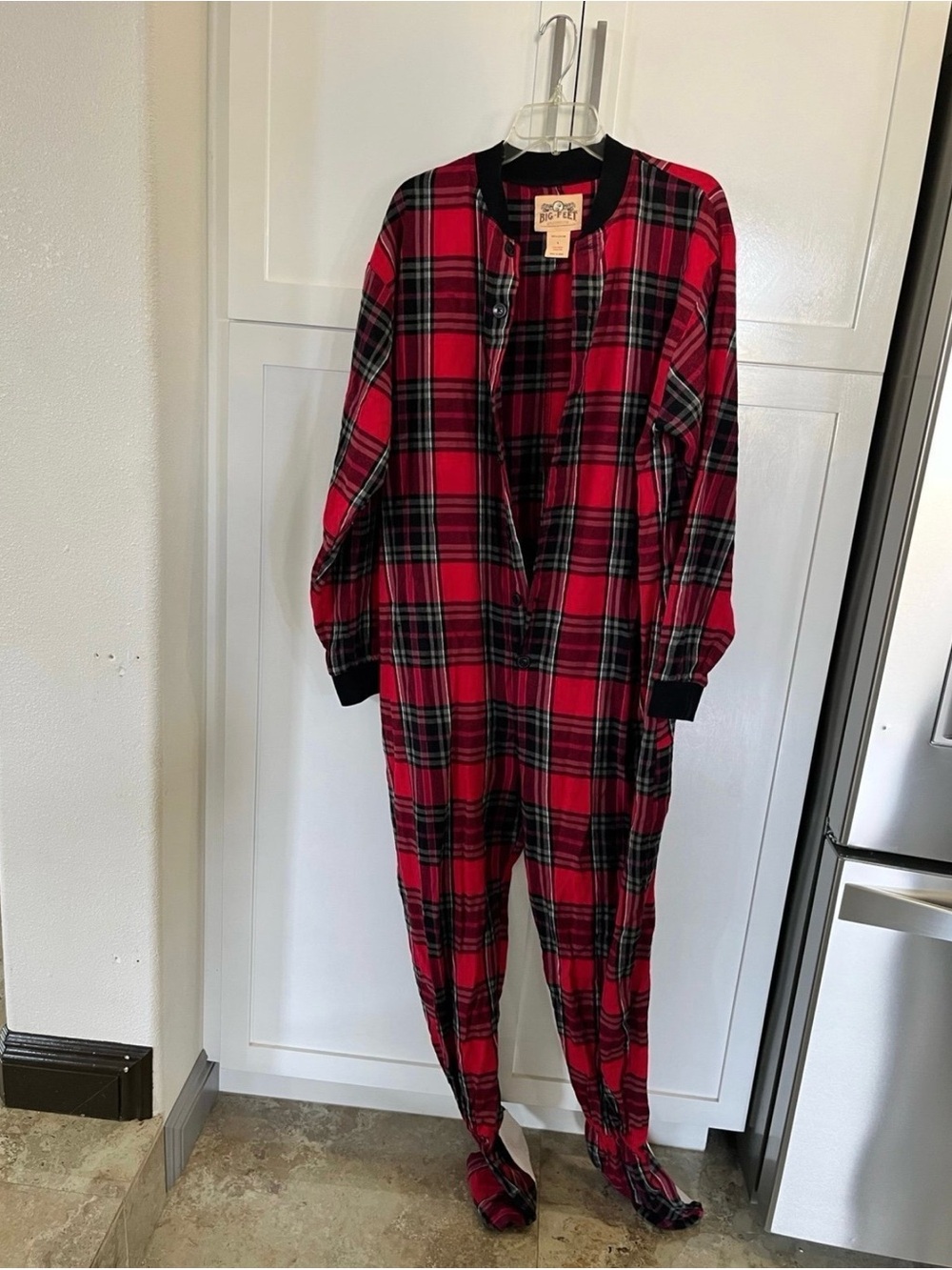 Big feet man pajama Large One-Piece Footed Pajamas